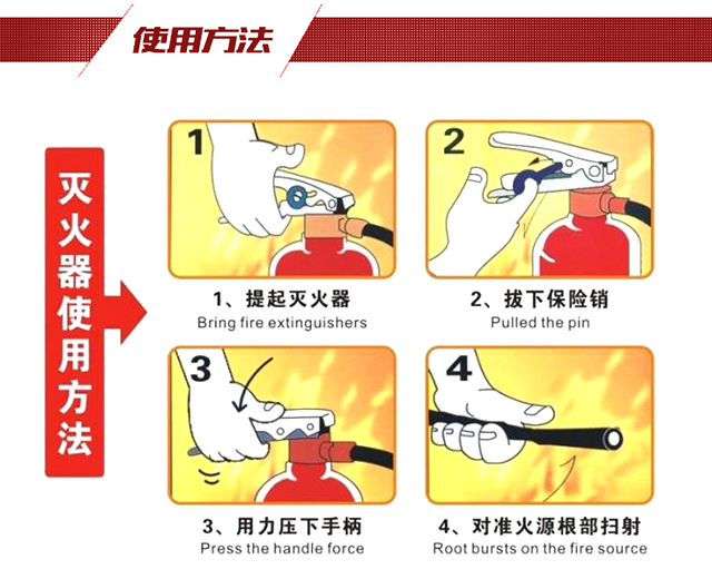 干粉灭火器使用方法